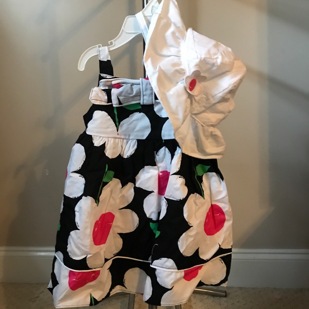 Floral Gymboree Dress with matching hat. NWT.